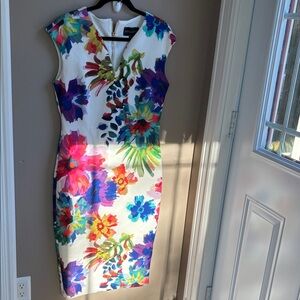 Frank Lyman Design Colorful Floral Midi Dress